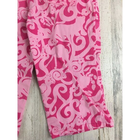 Vtg Lilly Pulitzer Pink 7Cs Print Crop Pants Girls Sz 5 - Picture 13 of 16
